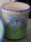 Cottage Fish Utensil Jar 6"